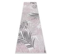 Tapis SIZAL SION le tapis de couloir Feuilles de palmier tropical 2837 tissé à plat ecru / rose 70x200 cm