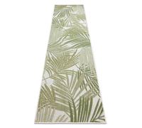 Tapis SIZAL SION le tapis de couloir Feuilles de palmier tropical 2837 tissé à plat ecru / vert 80x250 cm