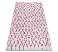 Tapis SIZAL SION Trellis 22129 tissé à plat ecru / fuchsia 80x150 cm