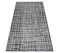 Tapis SIZAL SION Trellis Lignes 22144 tissé à plat noir / ecru 140x190 cm