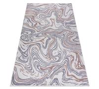 Tapis SIZAL SION Vagues 2836 tissé à plat ecru / bleu / rose 80x150 cm