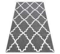 Tapis SKETCH - F343 gris et blanc trèfle marocain trellis 240x330 cm