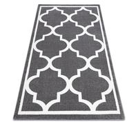 Tapis SKETCH - F730 gris et blanc trèfle marocain trellis 180x270 cm