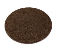 Tapis SOFFI Cercle shaggy 5cm marron cercle 80 cm