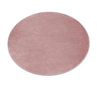 Tapis SOFTY cercle plaine couleur unie rose cercle 150 cm
