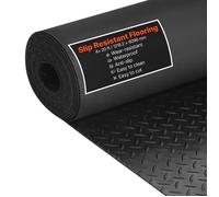 Tapis Sol Garage-VEVOR-1,22 x 6,1 m-Rouleau Revêtement de Sol Garage Caoutchouc Antidérapant-Motif Diamant-Noir