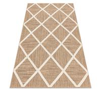 Tapis SPARK 0708A beige / crème - treillis diamants sisal structurel 80x150 cm