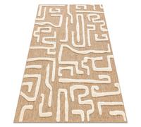 Tapis SPARK 0711A beige / crème - Labyrinthe sisal structurel 140x190 cm
