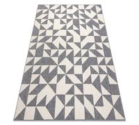 Tapis SPRING 20414332 triangles à cordes à boucles - gris / crème 160x230 cm