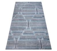 Tapis Structural SIERRA G5018 tissé à plat bleu - bandes diamants 160x220 cm