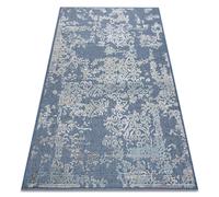 Tapis Structural SOLE D3811 Ornement - tissé à plat bleu / beige 180x270 cm