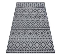 Tapis Structural SOLE D3852 Boho diamants - tissé à plat gris 80x150 cm