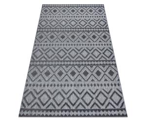 Tapis Structural SOLE D3852 Boho diamants - tissé à plat gris 80x250 cm