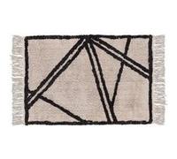 Tapis Style Berbère 100% Coton Noir et Blanc Crème - 90*60cm
