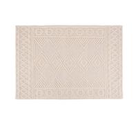 Tapis style berbère en laine et coton tissé en relief écru et gris 160x230 160x230cm Blanc