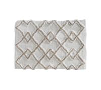 Tapis style ethnique pour salle de bain - 50 x 75 cm - taupe et crème