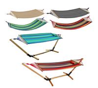 Tapis suspendu fauteuil balançoire panier cadre en bois coussins textiles jardin balcon terrasse meubles Rot