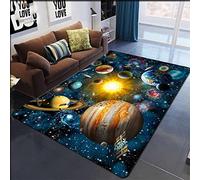 Tapis Système Solaire 3D Chambre d'enfant Tapis Espace Planète Tapis Chambre d'enfant Tapis Antidérapant 120 * 160cm