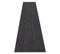 Tapis tapis de couloir SIZAL SION A5165A Mélange tissé à plat noir 80x250 cm