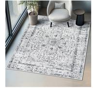 Tapis - TECTAKE - Tapis design vintage ALIYA avec motif oriental à poils courts en laine synthétique et feutre, 200 x 274 cm - Gris
