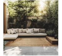 Tapis - TECTAKE - Tapis tressé GLIM en jute naturelle style bohème pour intérieur et extérieur, 200 x 290 cm - Marron
