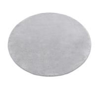 Tapis TEDDY cercle Shaggy gris très épais en peluche antidérapant lavable cercle 100 cm