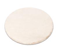 Tapis TEDDY NEW sand 52 cercle Shaggy beige très épais en peluche cercle 200 cm