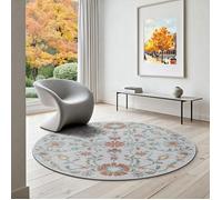 Tapis the carpet Palma intérieur/extérieur, moderne, salon/terrasse, résistant UV & intempéries, Creme, 120 cm rond