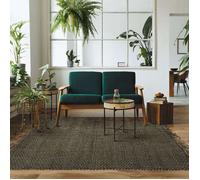 Tapis - THE DECO FACTORY - INDI JUTE - 120x170 cm - Noir - 80% jute/20% coton