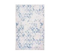 Tapis Tissé Imprimé Vintage Peron IV Blanc & Bleu 80 x 150 cm