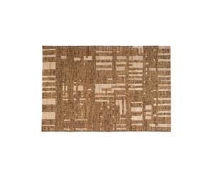 Tapis tissé main 170x240 cm laine et coton marron Ian
