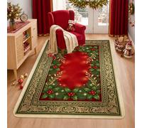 Tapis traditionnel de Noël avec couronne de houx 0,9 x 1,5 m