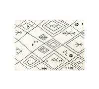 Tapis tufté écru motifs graphiques noirs, 140x200 cm 140x200x2cm Blanc