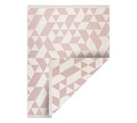 Tapis TWIN 22992 géométrique Coton double face Franges écologiques - rose / crème 160x220 cm