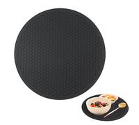 Tapis Vaisselle Absorbant Tapis Egouttoir Vaisselle Absorbant,Tapis Evier Cuisine Convient aux Cuisines，Matériau en Silicone Résistant aux Températures Élevées, Nid D'abeille Noir Rond, Diamètre 30CM