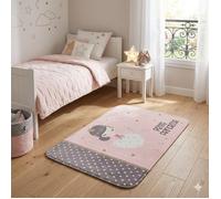Tapis velours enfant Petite princesse 45 x 75 cm rose