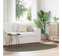 vidaXL Tapis de Surface HUARTE Vert forêt 170 x 120 cm 100% Polyester, Tapis de Couloir Élégant, Design Ovale Moderne, Résistant, Antidérapant, Lavable en Machine, Facile à Nettoyer