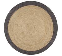 Tapis - vidaXL - Jute - 90 cm - Rond - Naturel et gris foncé