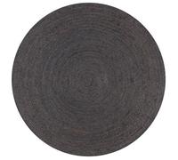 vidaXL Tapis en jute fait main rond 150 cm gris foncé