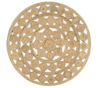 vidaXL Tapis fait à la main Jute tressée Rond 120 cm Naturel Intérieur