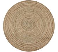 vidaXL Tapis jute tressé 150 cm rond naturel – à la main, décor salon