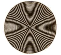 Vloerkleed handgemaakt met spiraal ontwerp 90 cm jute zwart133719