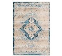 Paris Prix Tapis Vintage Franges Crème Bleu