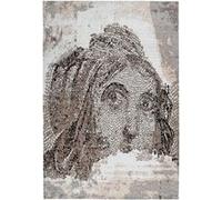 Tapis Vintage à Poils Courts "Iglesia" Taupe 160 x 230 cm Marron G