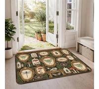 Tapis vintage botanique pour armoire à insectes papillon 0,6 x 0,9 m | Botanique vintage, impression entomologie, spécimens naturels, fond vert foncé