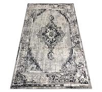 Tapis Vintage Cadre Rosette 22235556 gris / noir 120x170 cm
