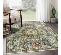 Tapis vintage carré Azomor 200 x 200 cm pour le salon, la chambre à coucher et plus encore