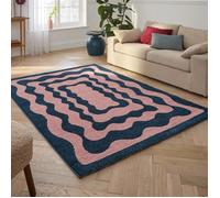 Tapis vintage - NAZAR RUGS - GROOVY - Bleu - 120x160 cm