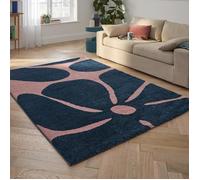 Tapis vintage - NAZAR RUGS - GROOVY - Bleu - 200x280 cm