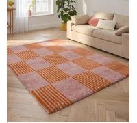 Tapis vintage - NAZAR RUGS - GROOVY - Orange - 80x150 cm - Poils longs
